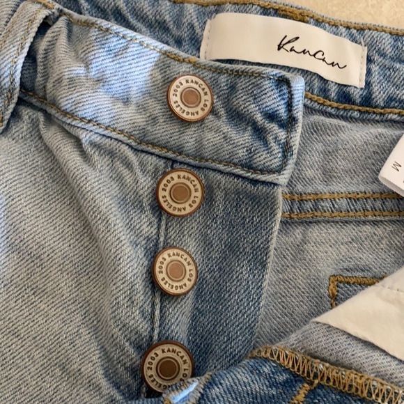KanCan Cutoff Denim Jean Shorts High Waisted (4) Button Fly Fringe Size W 31”x… - Picture 5 of 9